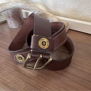 Remington Mens 12 G Brown Leather Belt 47”